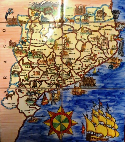 Catalonia Ceramic Tile Map