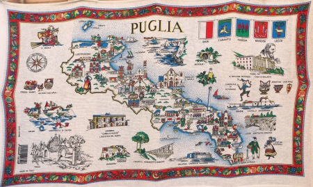 Puglia T Towel Map